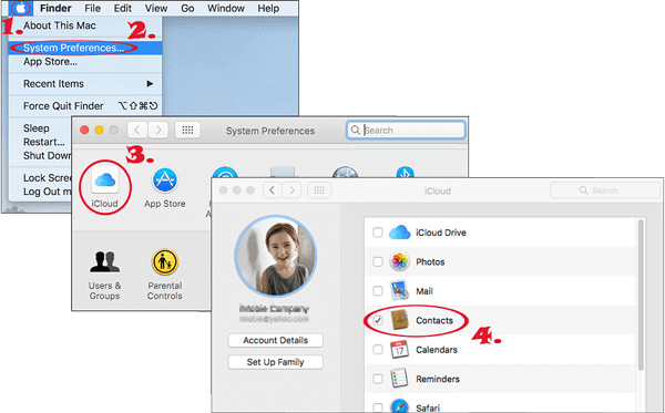 Contactos de sincronización de iMac a iPhone