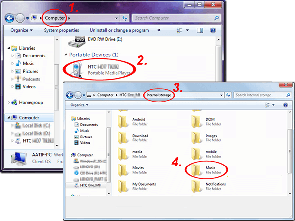 Transferir los archivos de Lenovo a la PC