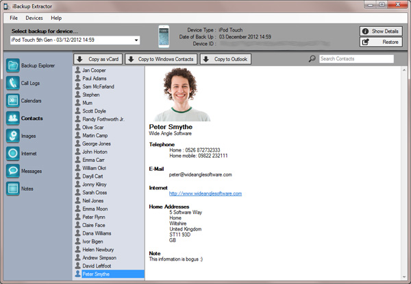 Extractor IBackup