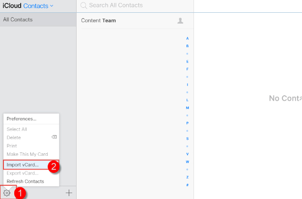 Importar VCF a iCloud