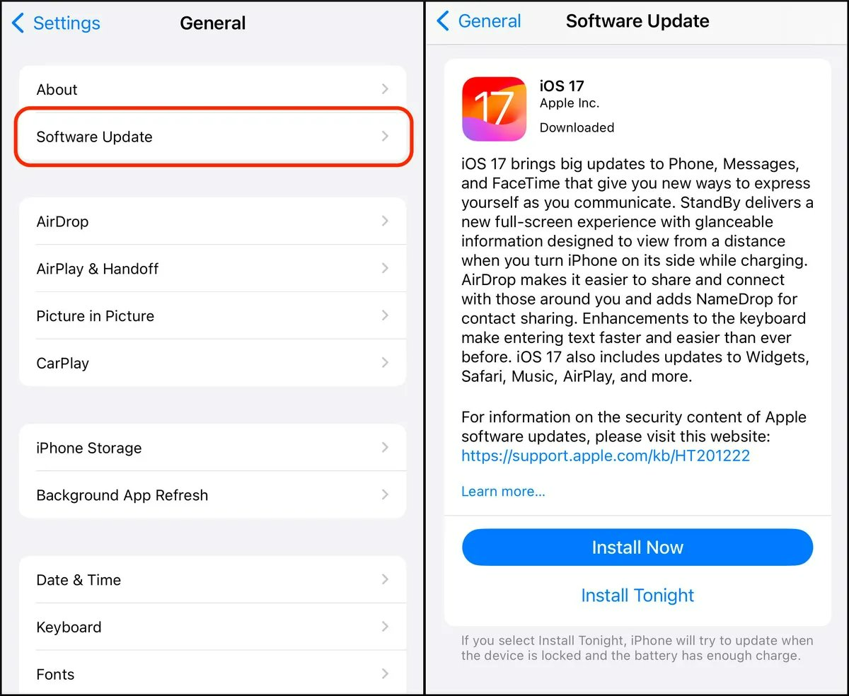 ¿Por qué iOS 17 no aparece?