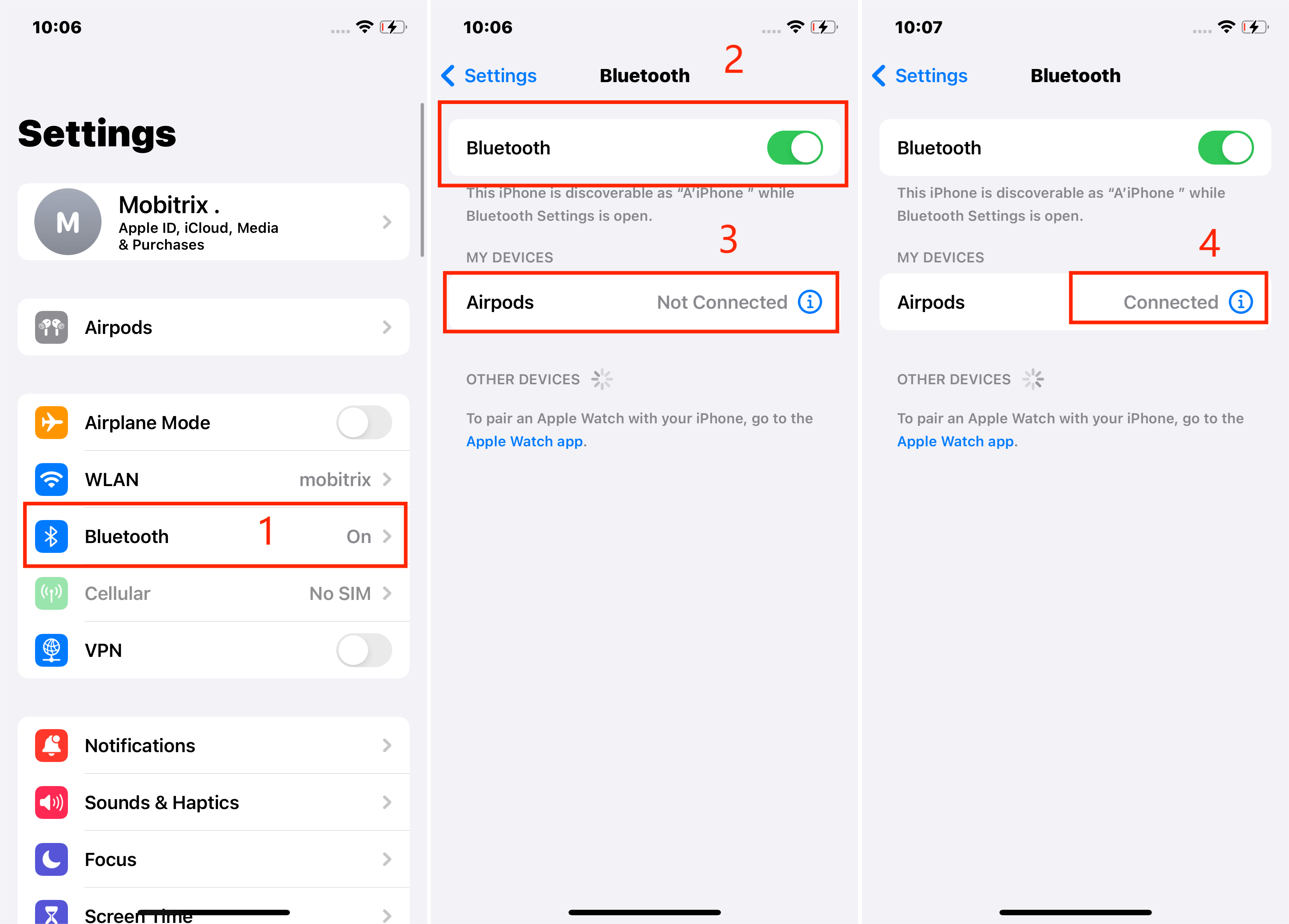 Configuración de iPhone Bluetooth PowerBeats Wireless está conectado