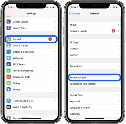 almacenamiento de iPhone