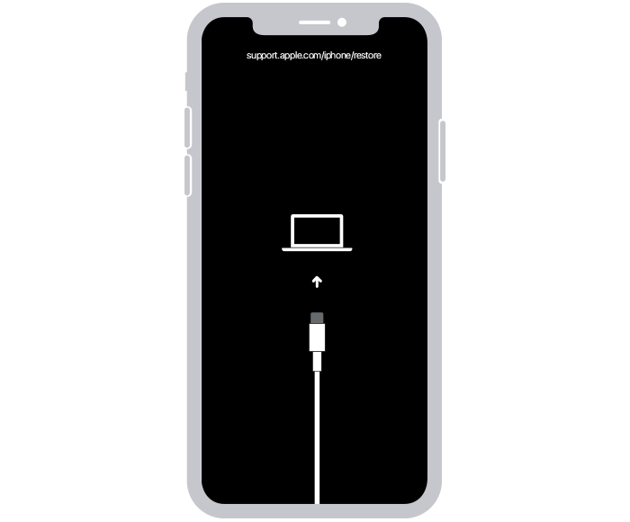iPhone en modo de recuperación