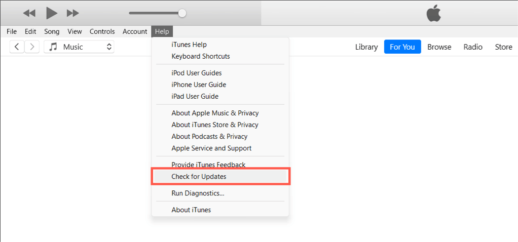 ITunes ayuda a verificar las actualizaciones