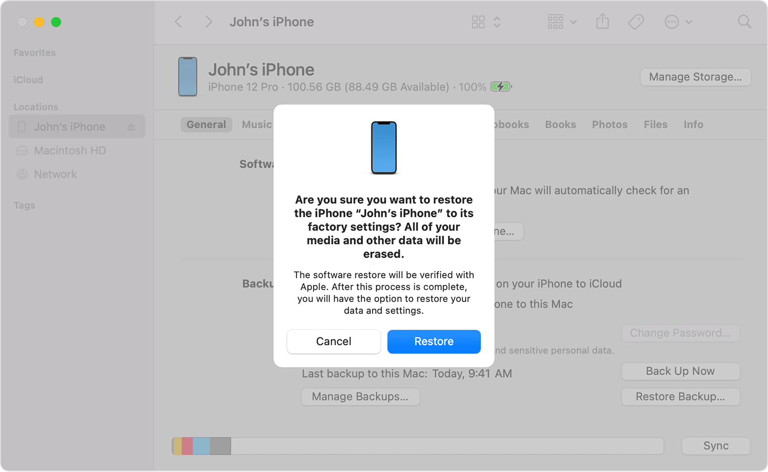 El iPhone no se pudo restaurar, ocurrió un error desconocido 4013