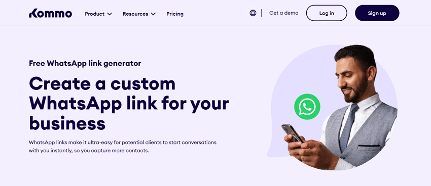 Generador de enlaces de WhatsApp Komo