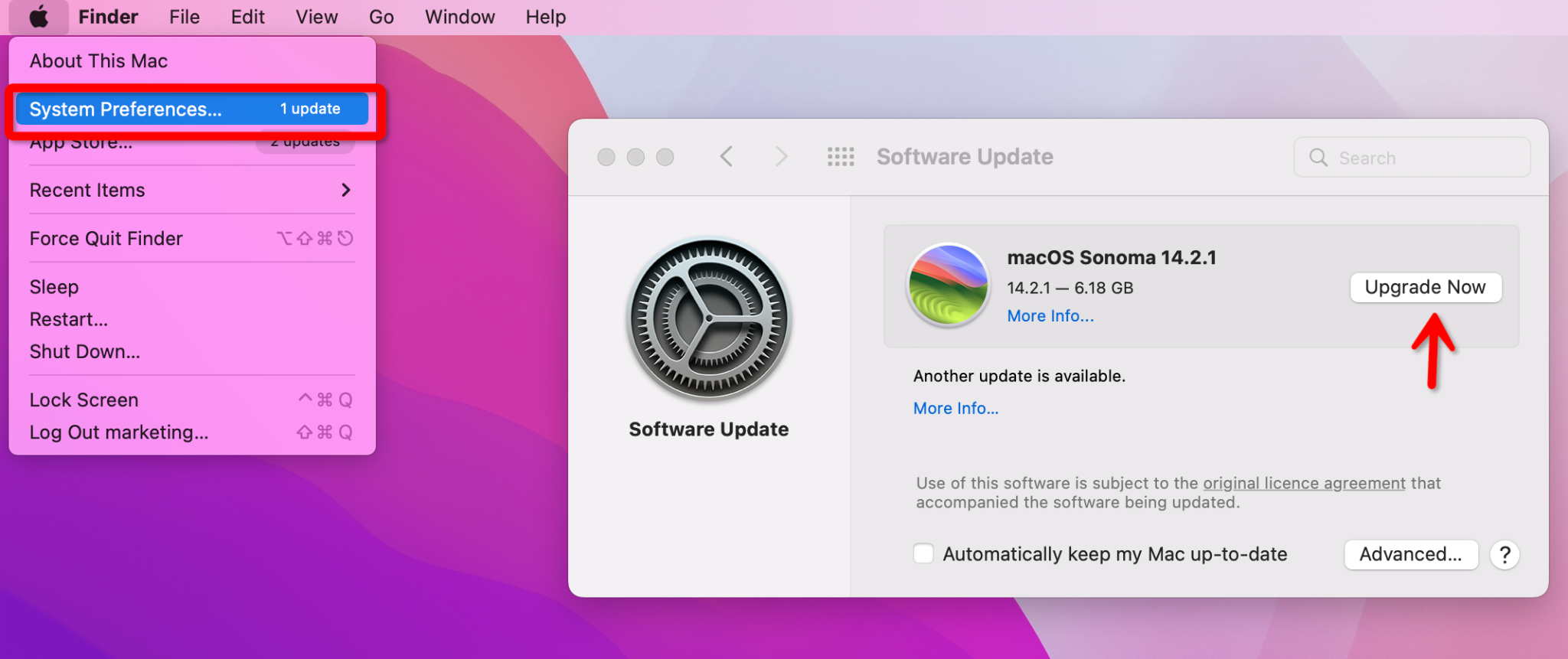  Actualización de actualización de software de preferencia del sistema Mac ahora