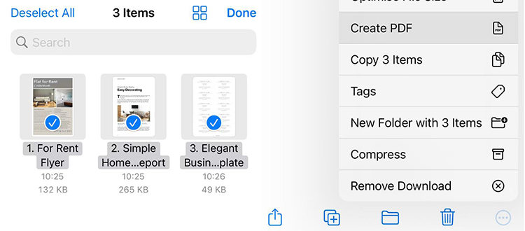 Cómo combinar archivos PDF en iPhone a través de la aplicación de archivo