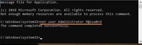 Restablecer el símbolo del sistema de contraseña de Windows Server 2016 2