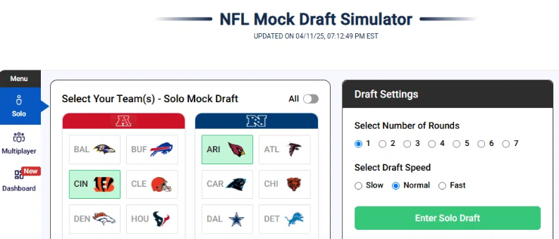 simulador de borrador de la NFL