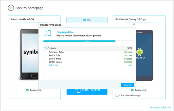 Comience a transferir música de Nokia a Samsung