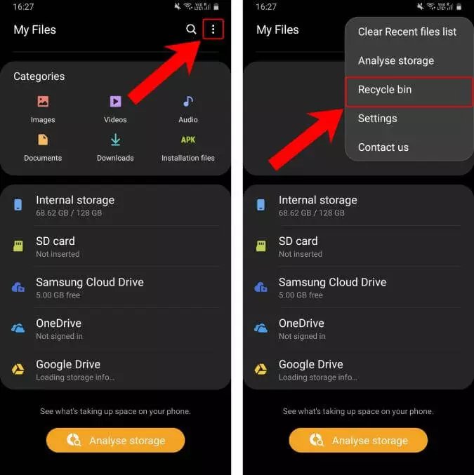 Open the samsung recycle bin option.jpg