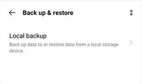 Recuperar datos de Lenovo Mobile a través de una copia de seguridad local
