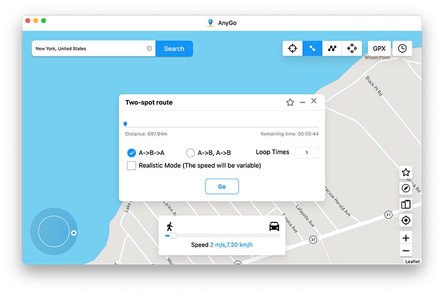 iOS 15 ubicación en vivo compartiendo la herramienta anygo falsificación de la ubicación