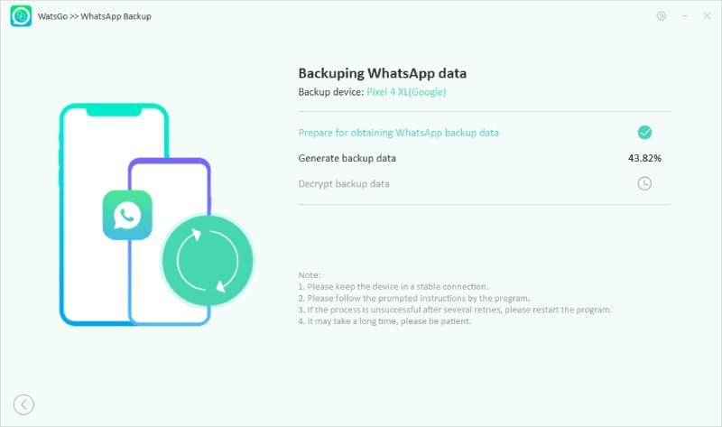 Prepárese para obtener una copia de seguridad de Whatsapp