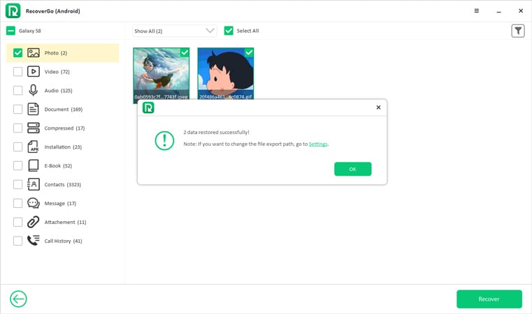 Recuperar el archivo recovergo Android