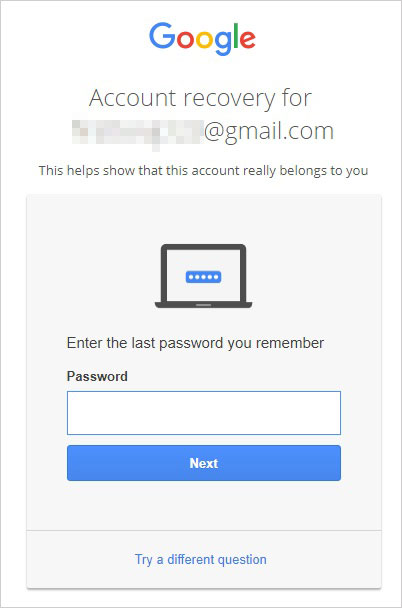 recuperación de contraseña de gmail