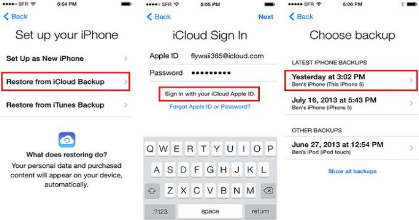 Recuperar mensajes KIK de iCloud