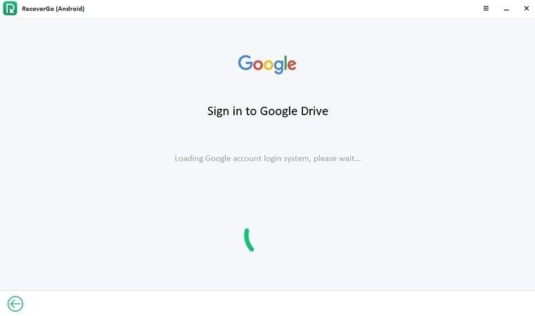 Recovergo Android Iniciar sesión en la cuenta de Google