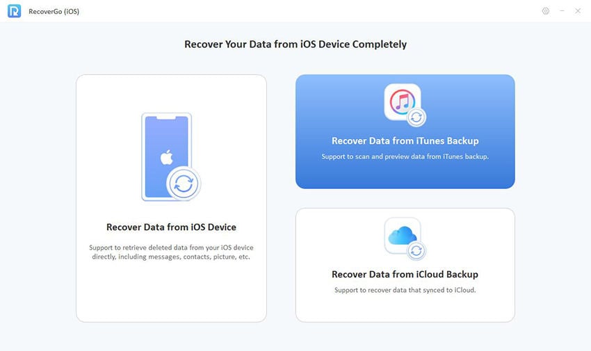 Guía de Recovergo iOS: seleccione para recuperar datos de la copia de seguridad de iTunes