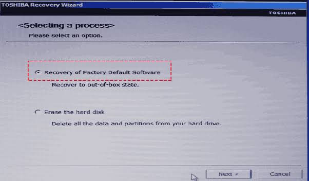 Toshiba Factory RESET 0 no funciona