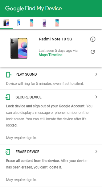 Eliminar la cuenta de Xiaomi Google al buscar mi dispositivo