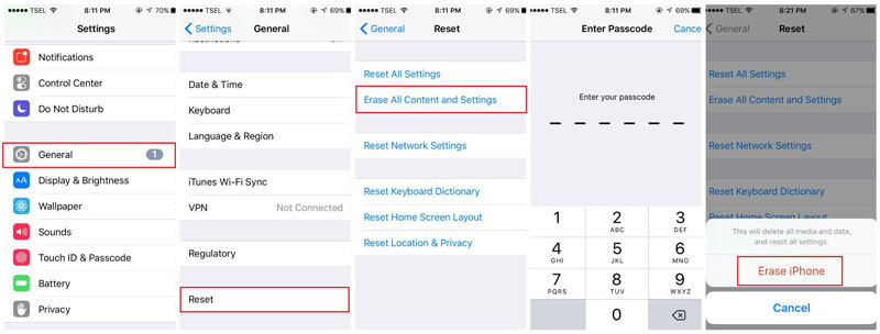 Reiniciar la configuración del iPhone