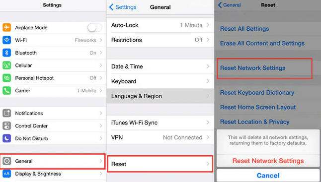Restablecer la configuración de la red en un iPhone