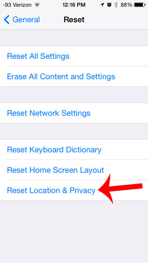 Restablecer la privacidad de la ubicación en iPhone