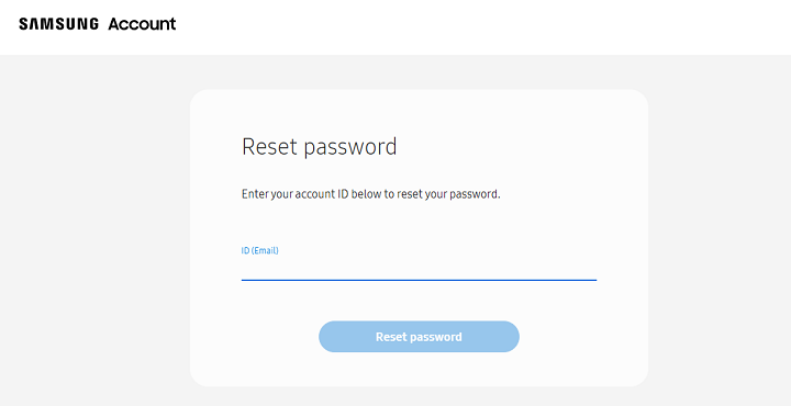 Restablecer la identificación de la cuenta de Samsung