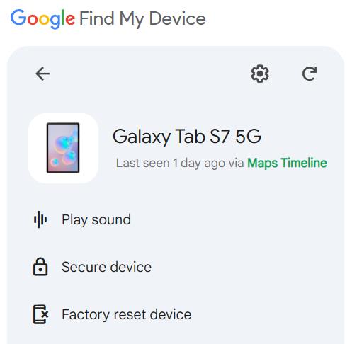 Restablecer la tableta Samsung a través de la cuenta de Google