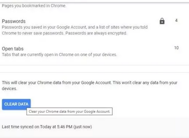 borrar el caché de Google Chrome