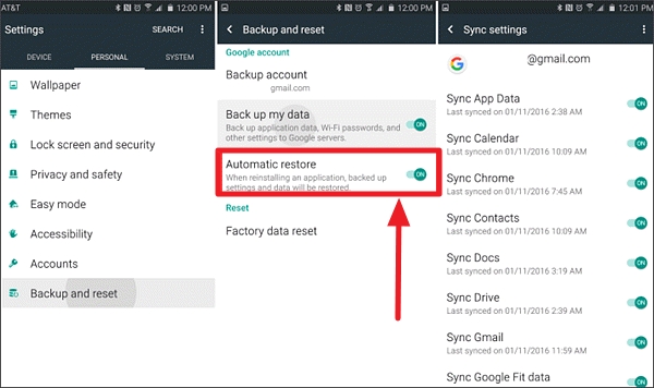   Reinicie su teléfono y recupere los datos a través de copias de seguridad 