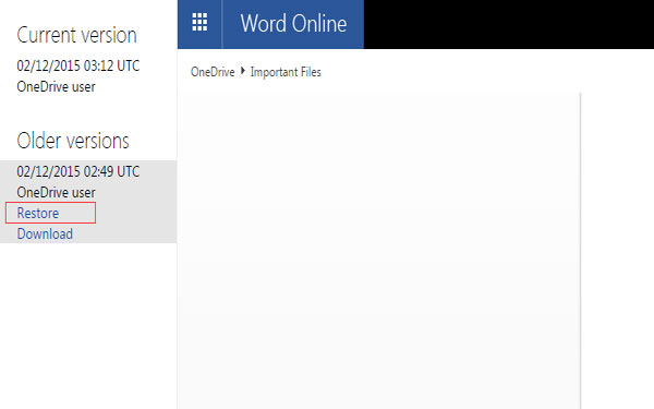 Restaurar archivos originales de OneDrive