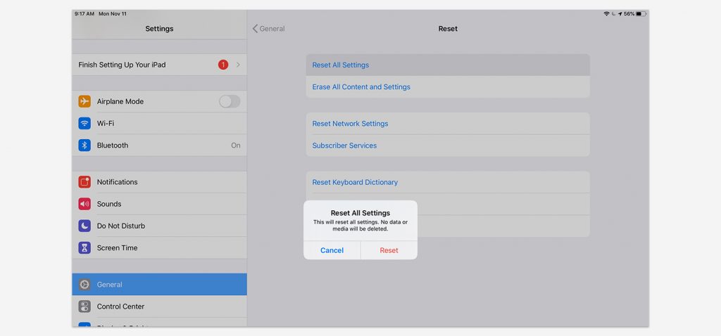 Restaurar su iPad a la configuración de fábrica