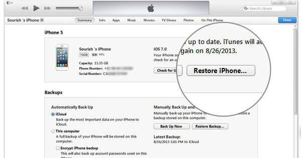 Recupere la grabación de pantalla eliminada en iPhone desde la copia de seguridad de iTunes