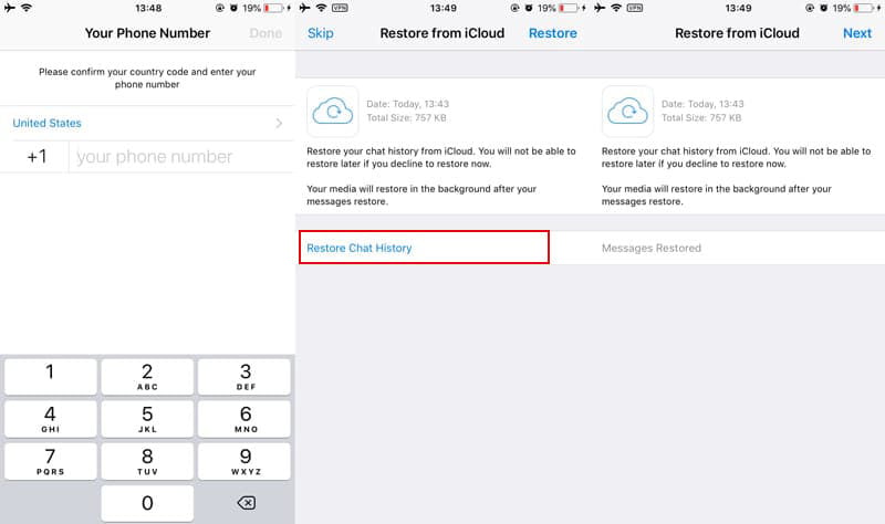 Restaurar WhatsApp en iPhone