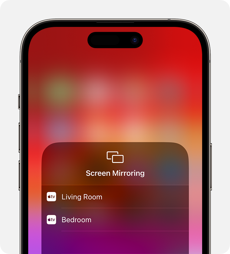 Pantalla reflejando iPhone Open Control Center 2