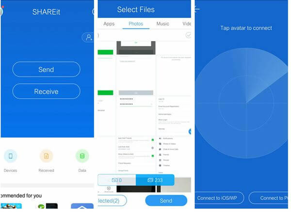 Transfiera archivos de teléfono a computadora portátil a través de Shareit