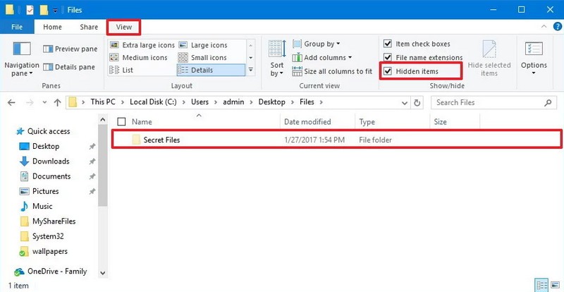 Mostrar moscas ocultas desde el explorador de archivos