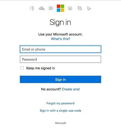 Iniciar sesión en la cuenta OneDrive