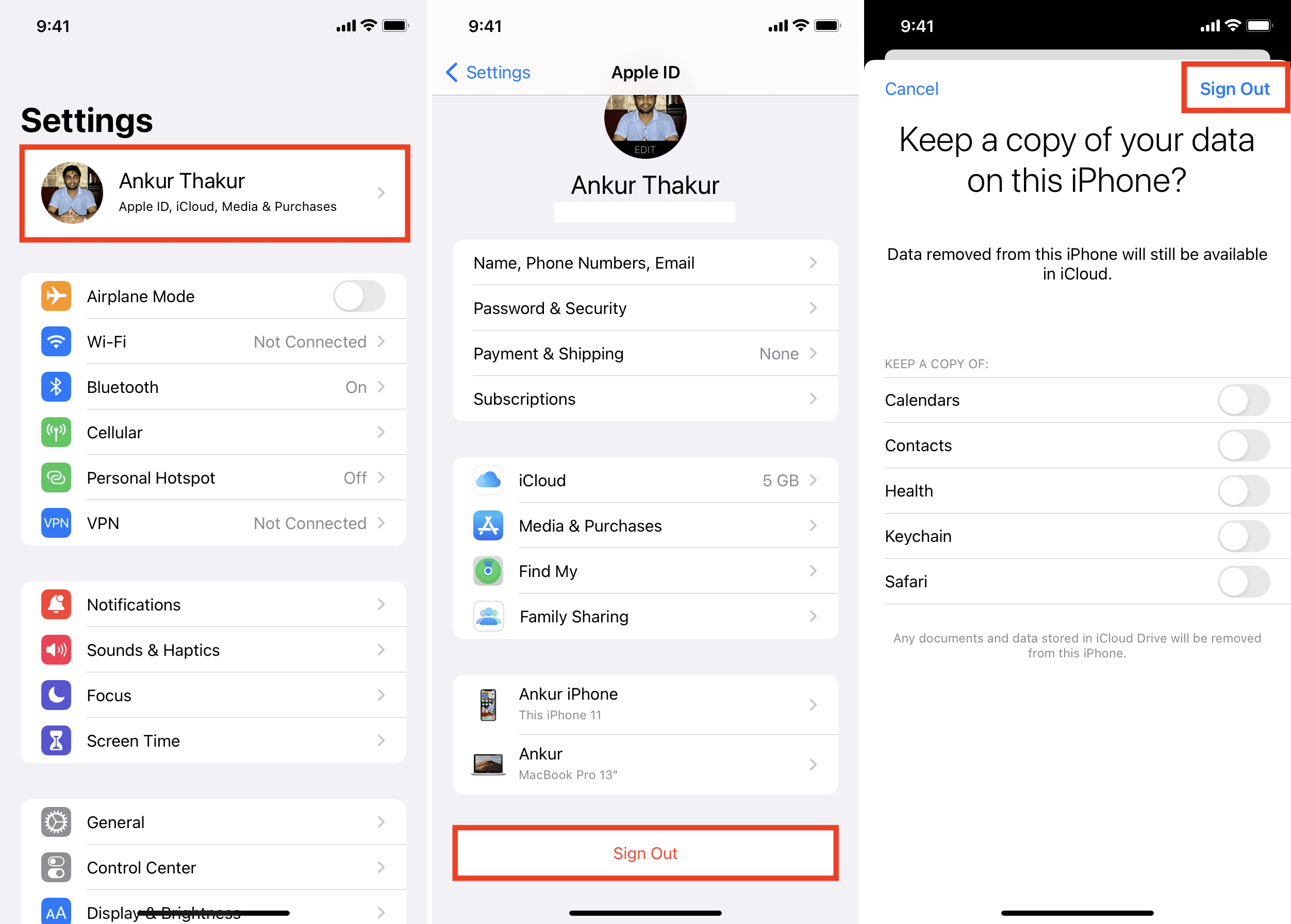 Firme de Apple ID en un iPhone