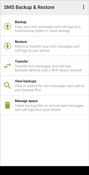 aplicación para recuperar mensajes de texto eliminados como la copia de seguridad y restaurar SMS