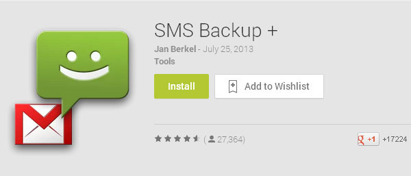 aplicación para recuperar mensajes de texto eliminados como SMS Backup Plus