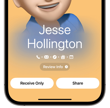 Cómo compartir contacto en iPhone con NamedRop