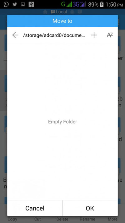 Cómo cambiar WhatsApp a la tarjeta SD con ES File Explorer