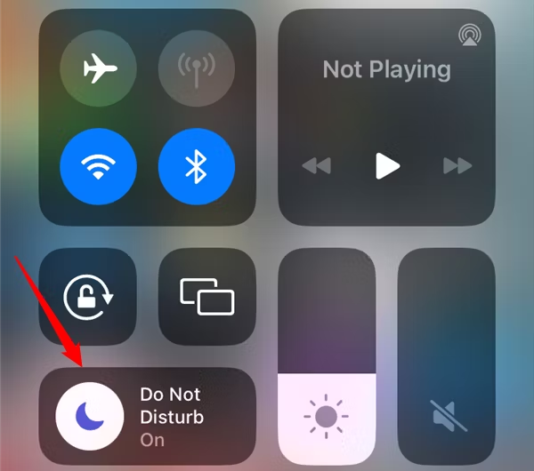 Turn off do not disturb from control center.jpg