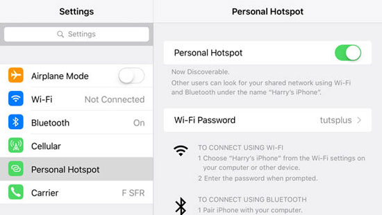 Actualice su iPhone sin WiFi o computadora a través de Hotspot