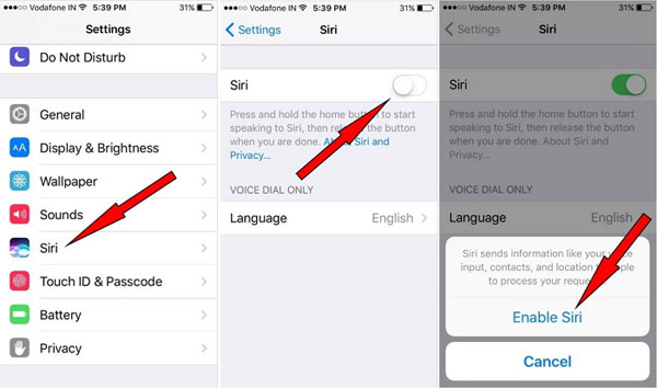 encender a Siri